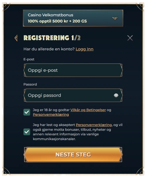 Monster Win registrering